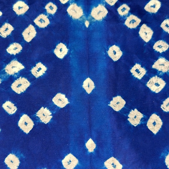 ROLLER RABBIT tie dye silk blouse, blue & white, Small, NWT - Picture 13 of 15